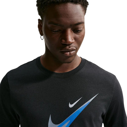 Black - Side - Nike Mens Swoosh Graphic Print T-Shirt