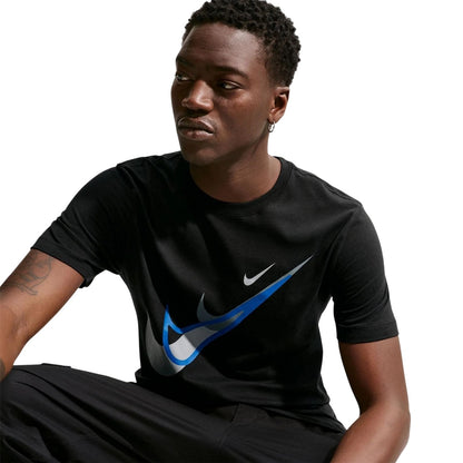 Black - Lifestyle - Nike Mens Swoosh Graphic Print T-Shirt