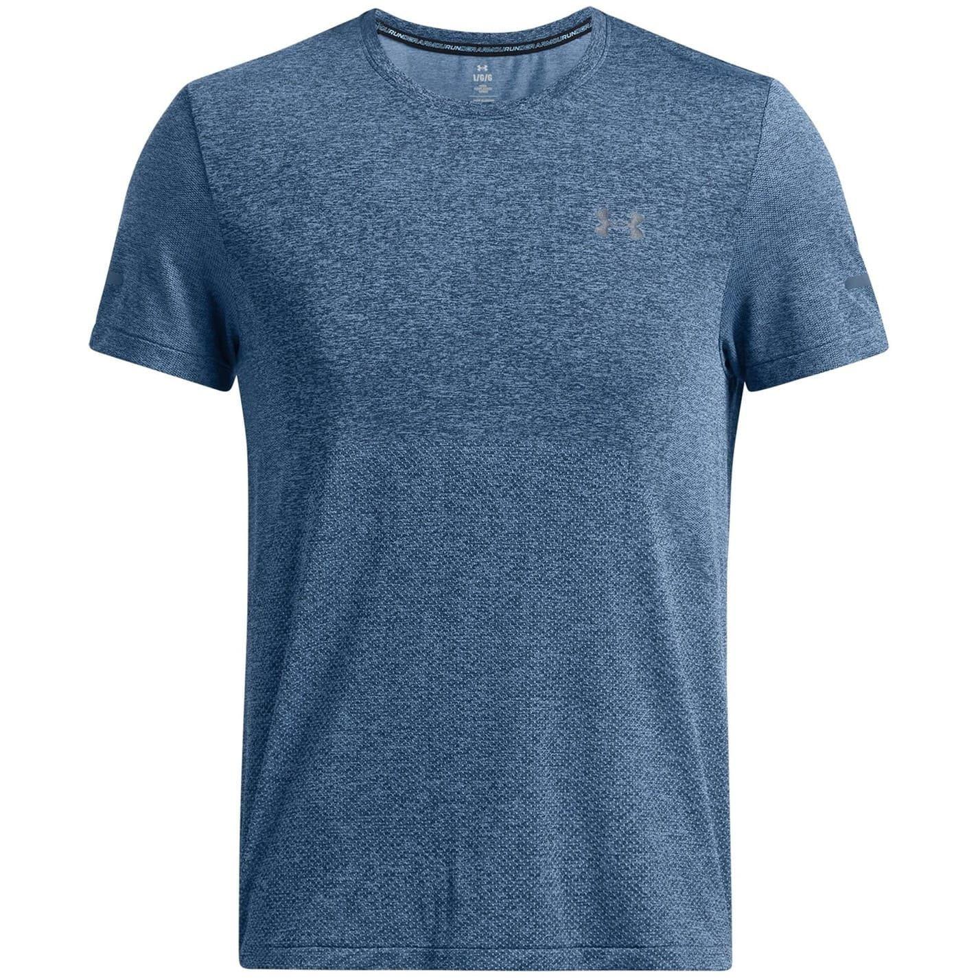 Blue - Front - Under Armour Mens Stride Logo Seamless T-Shirt
