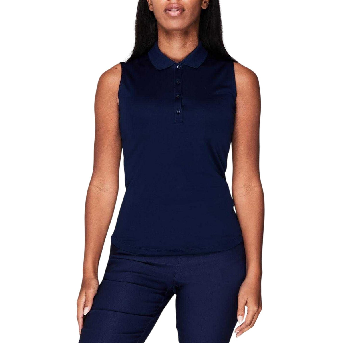 Peacoat - Lifestyle - Callaway Womens-Ladies Knitted Sleeveless Polo Shirt