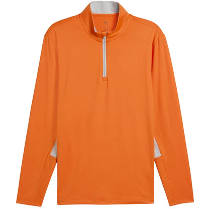 Orange - Front - Puma Mens Pure 2.0 Quarter Zip Golf Midlayer