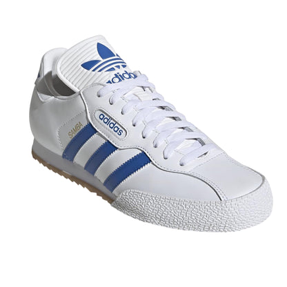 White-Blue - Lifestyle - Adidas Mens Samba Leather Trainers