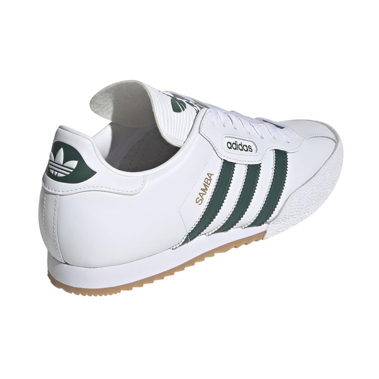 White-Green-Gum - Back - Adidas Mens Samba Leather Trainers