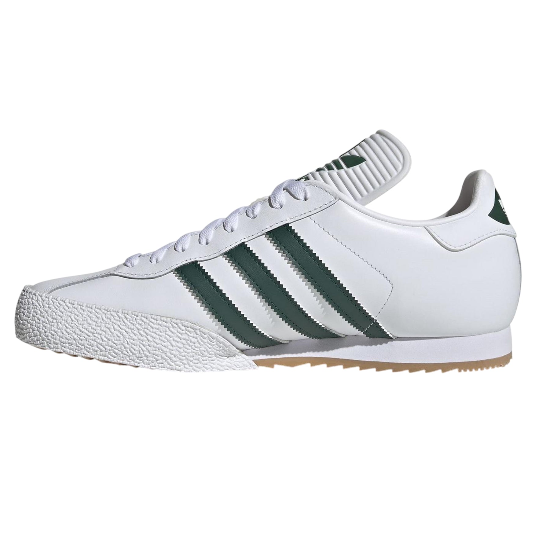 White-Green-Gum - Side - Adidas Mens Samba Leather Trainers