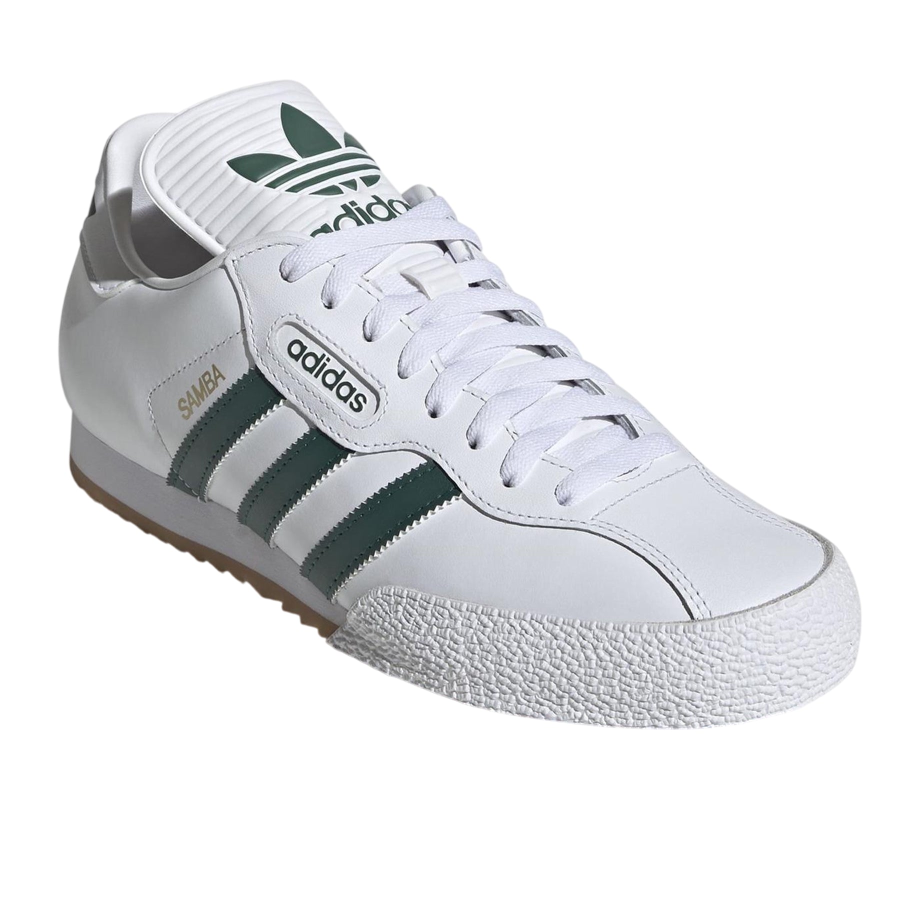White-Green-Gum - Lifestyle - Adidas Mens Samba Leather Trainers