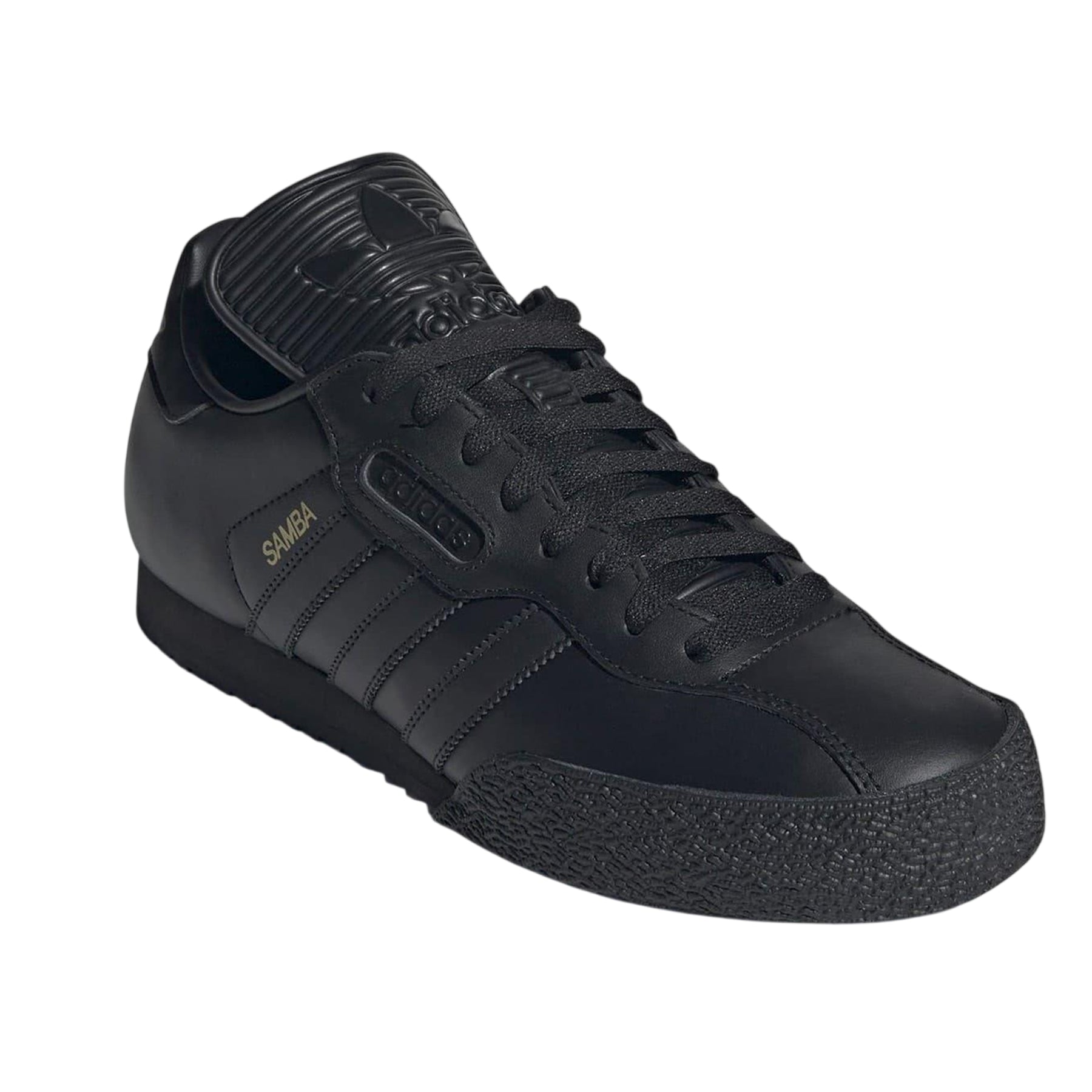 Black-Gold - Pack Shot - Adidas Mens Samba Leather Trainers