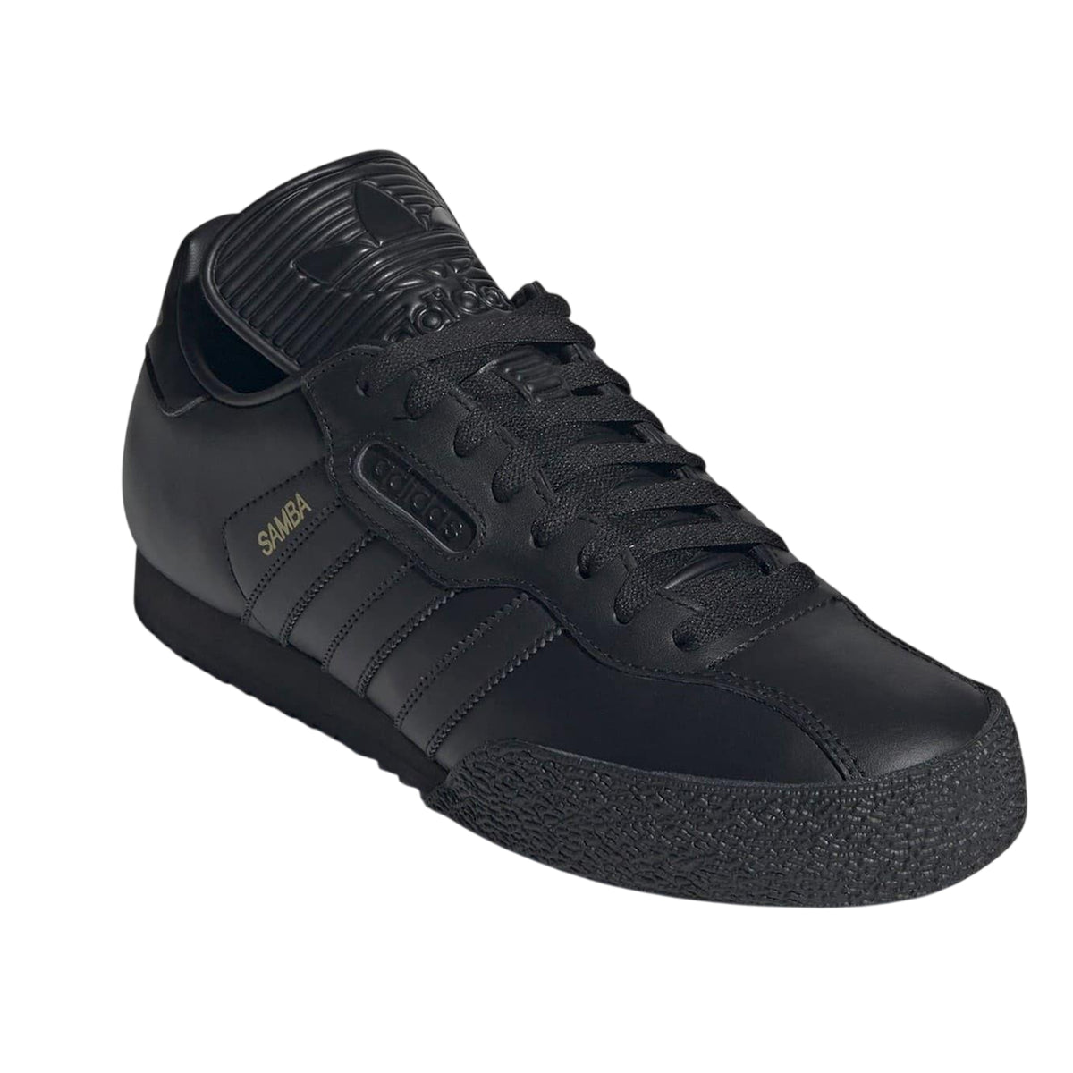 Black-Gold - Pack Shot - Adidas Mens Samba Leather Trainers