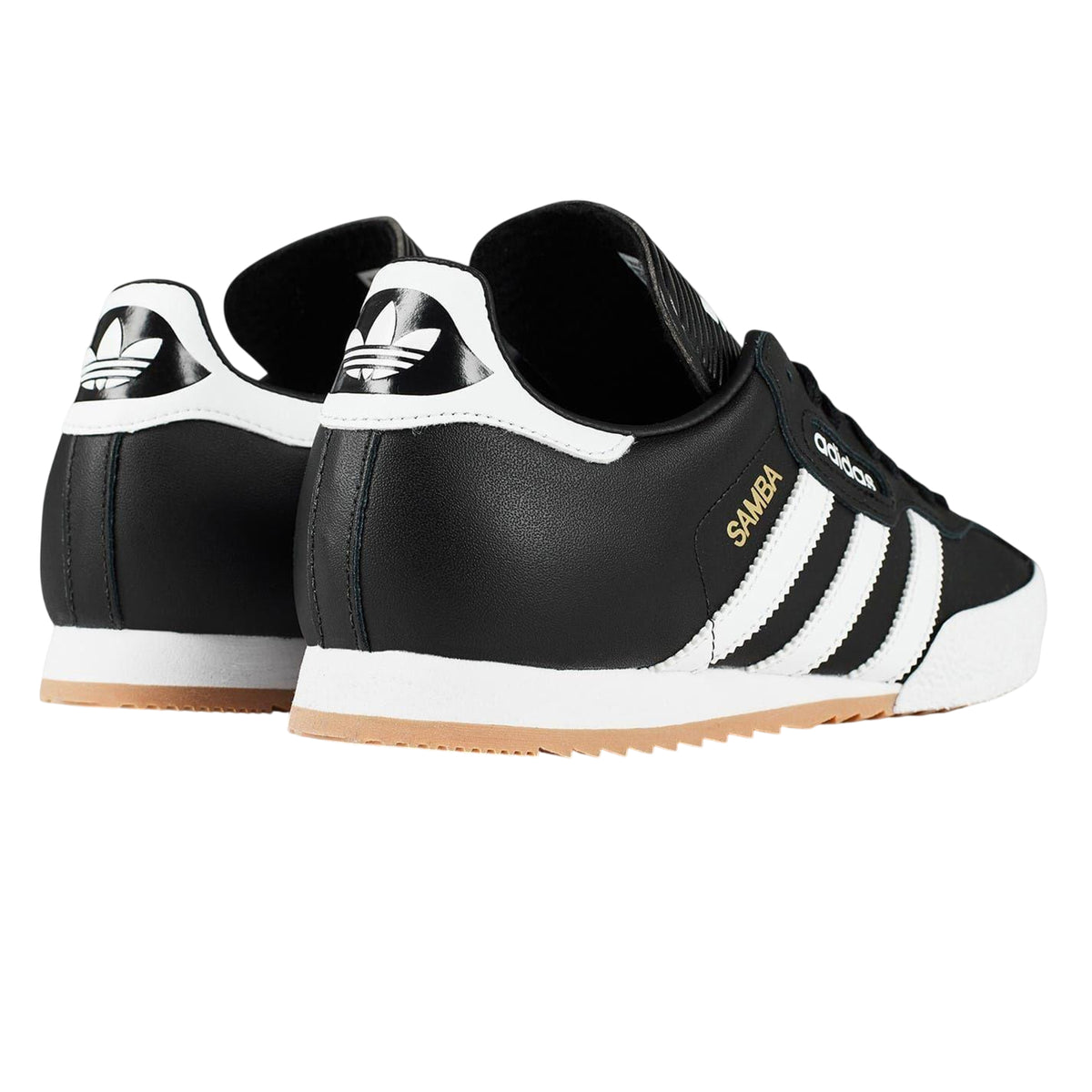Black-White - Back - Adidas Mens Samba Leather Trainers
