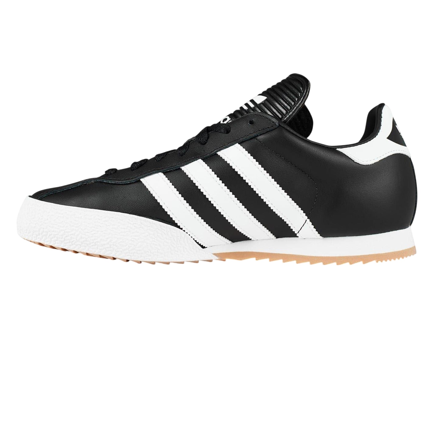 Black-White - Side - Adidas Mens Samba Leather Trainers