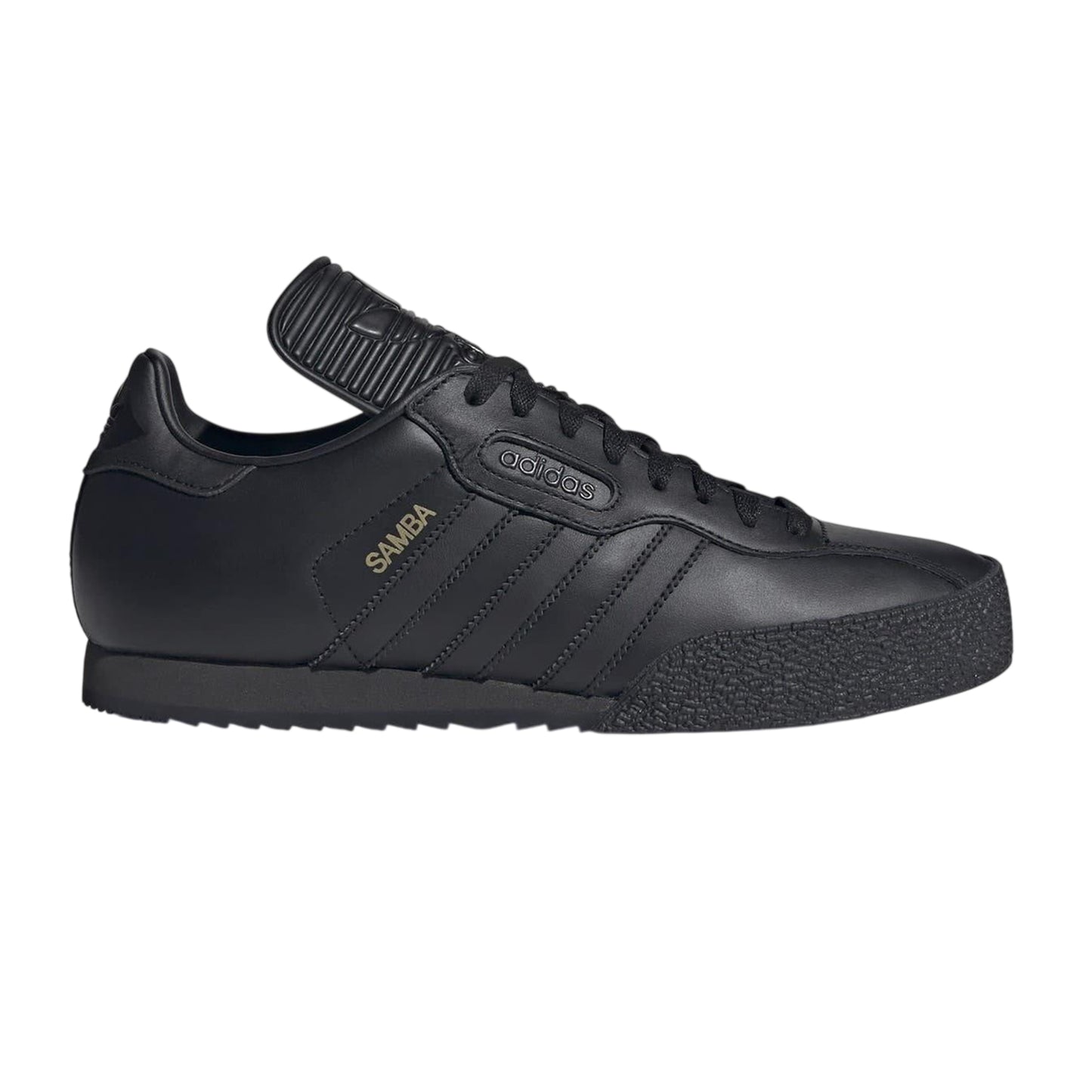Black-Gold - Front - Adidas Mens Samba Leather Trainers