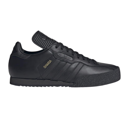 Black-Gold - Front - Adidas Mens Samba Leather Trainers