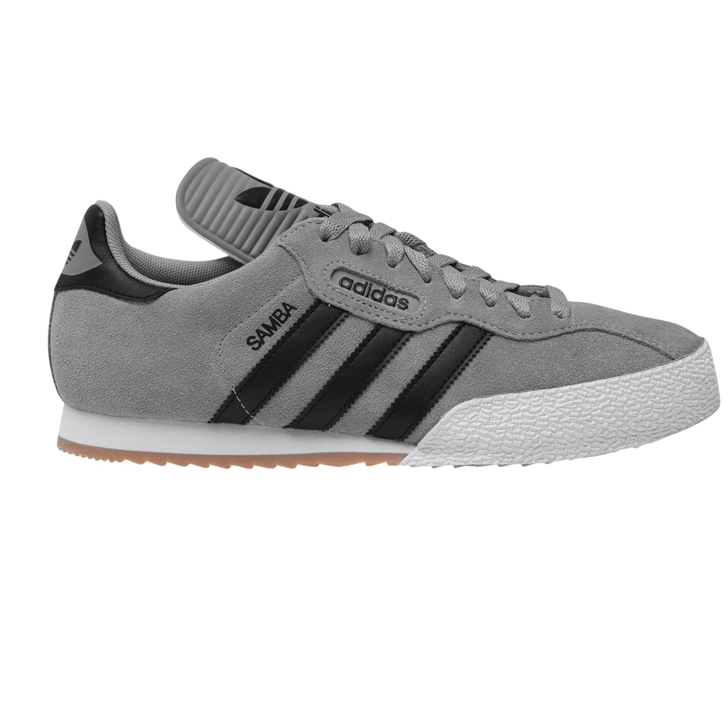 Grey-Black - Front - Samba Mens Samba Suede Trainers
