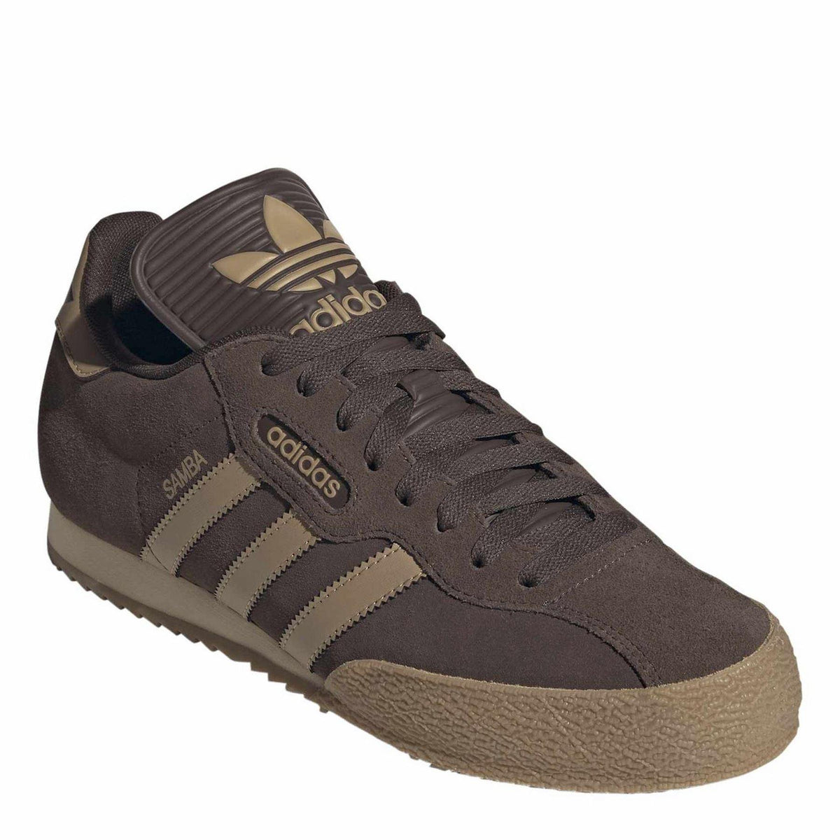 Brown-Gum - Side - Samba Mens Samba Suede Trainers