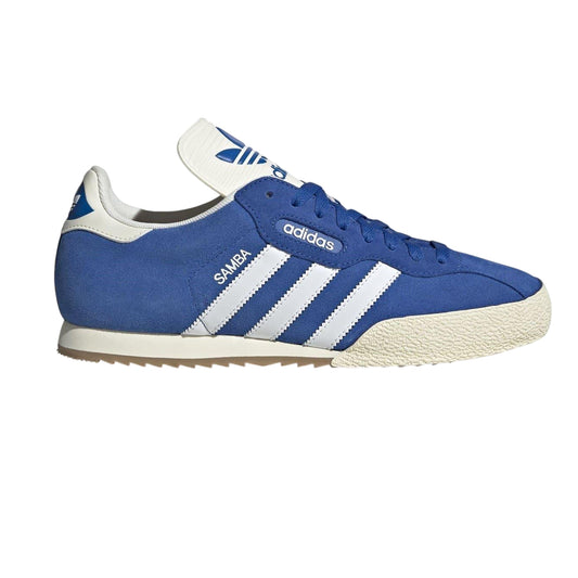 Blue-White - Front - Samba Mens Samba Suede Trainers