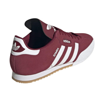 Burgundy - Back - Samba Mens Samba Suede Trainers