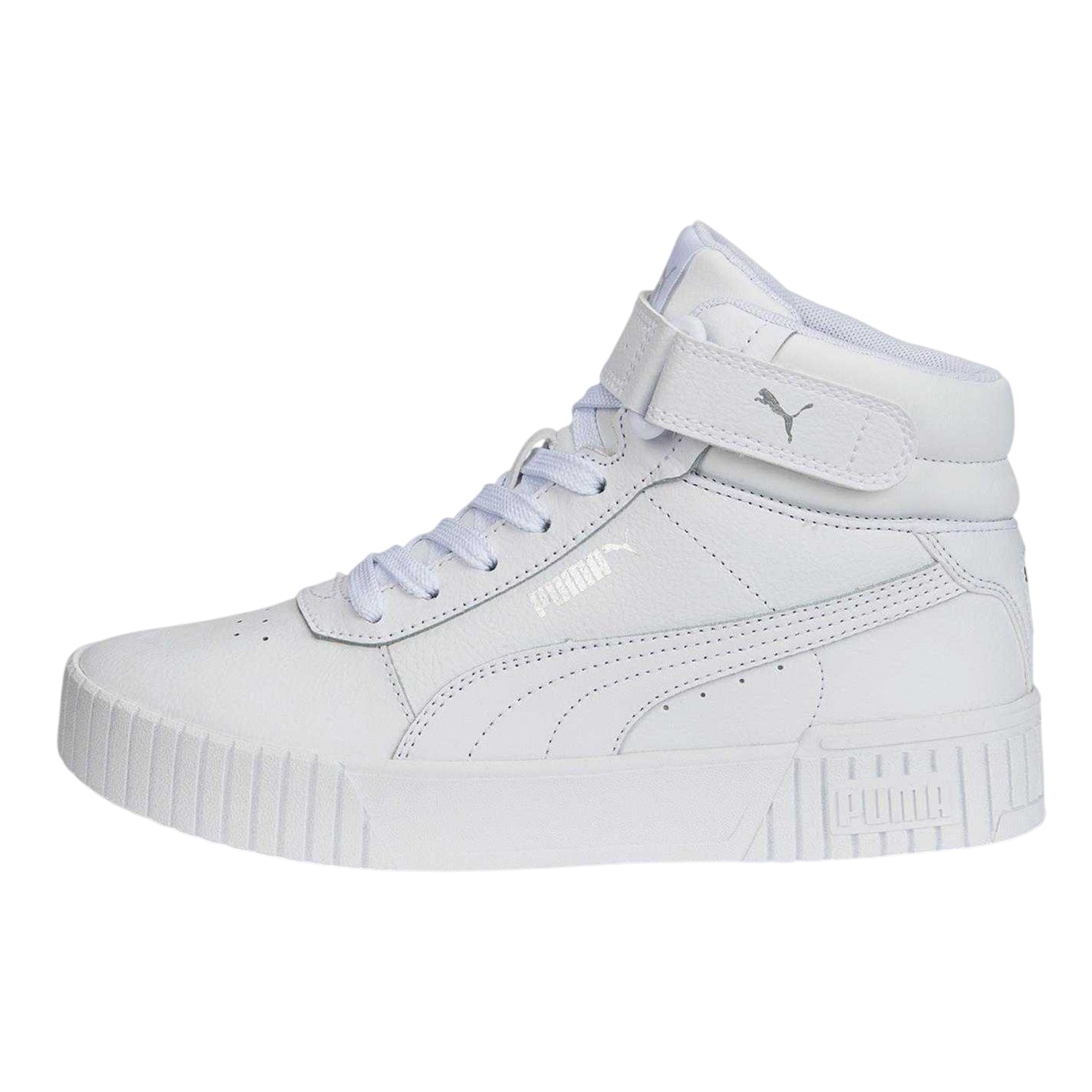 White - Side - Puma Girls Carina High Top Trainers