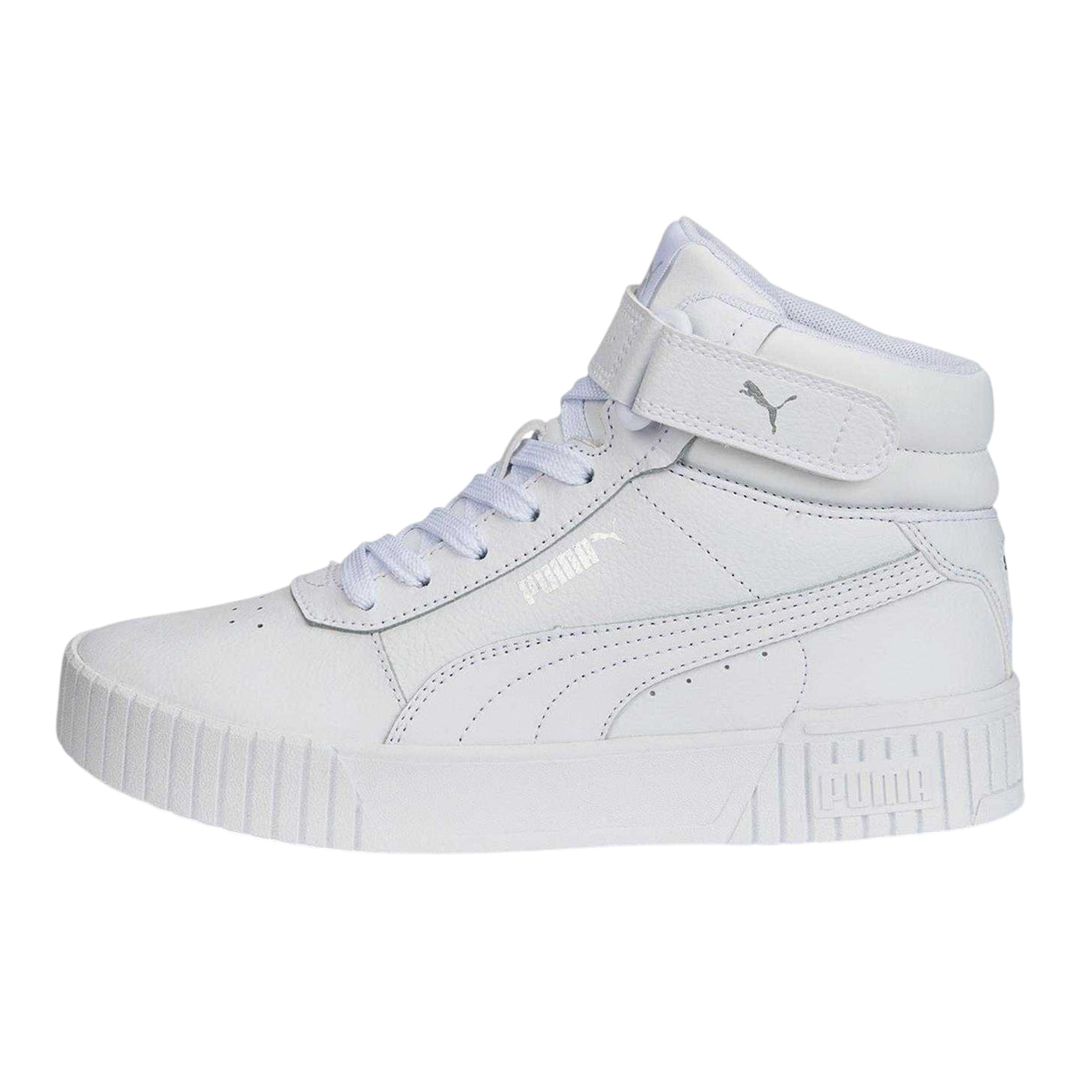 White - Side - Puma Girls Carina High Top Trainers