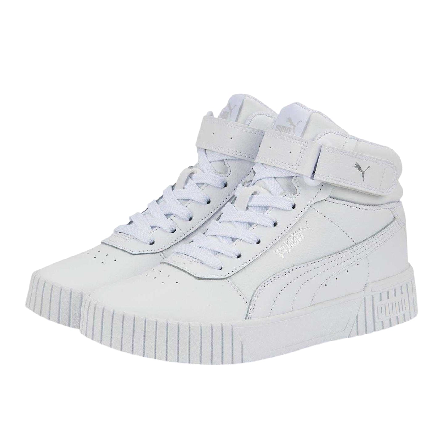 White - Lifestyle - Puma Girls Carina High Top Trainers