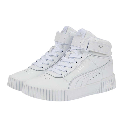 White - Lifestyle - Puma Girls Carina High Top Trainers