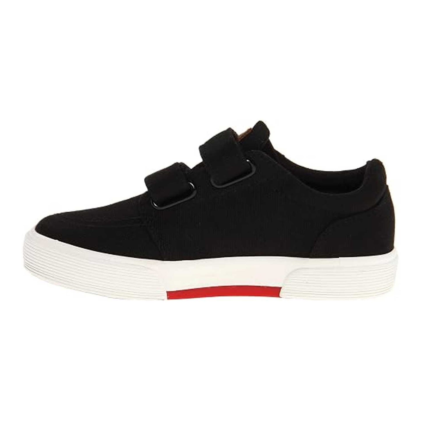 Black-Red - Back - Ralph Lauren Childrens-Kids Sutton Leather Trainers