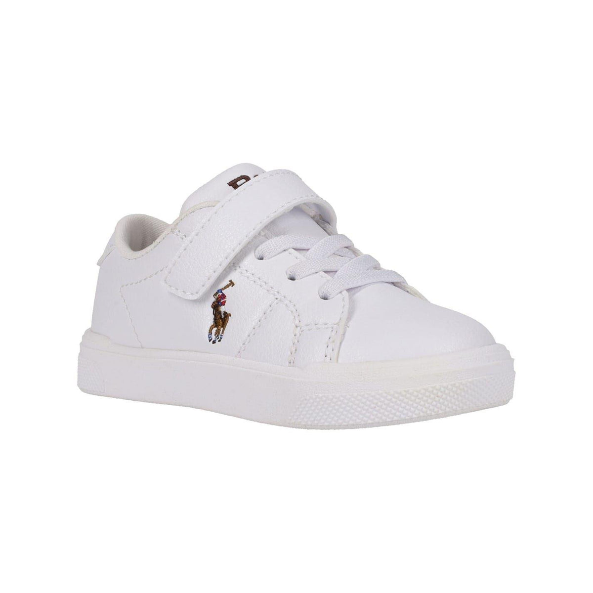 White - Front - Ralph Lauren Childrens-Kids Sutton Leather Trainers
