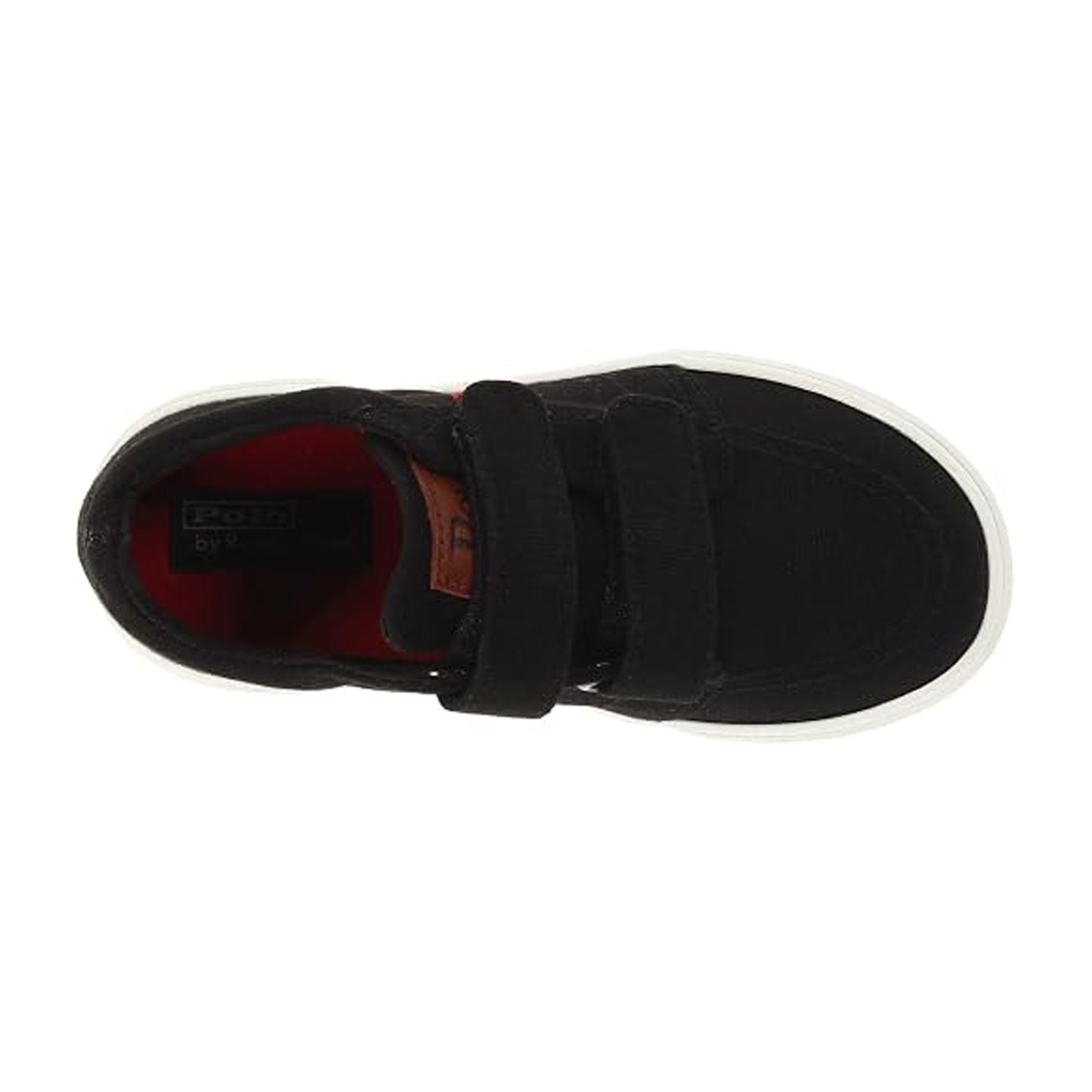 Black-Red - Side - Ralph Lauren Childrens-Kids Sutton Leather Trainers