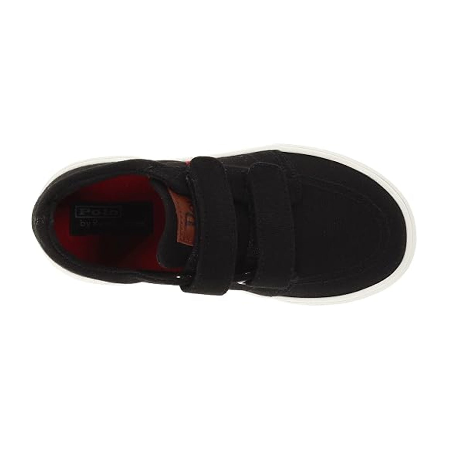 Black-Red - Side - Ralph Lauren Childrens-Kids Sutton Leather Trainers
