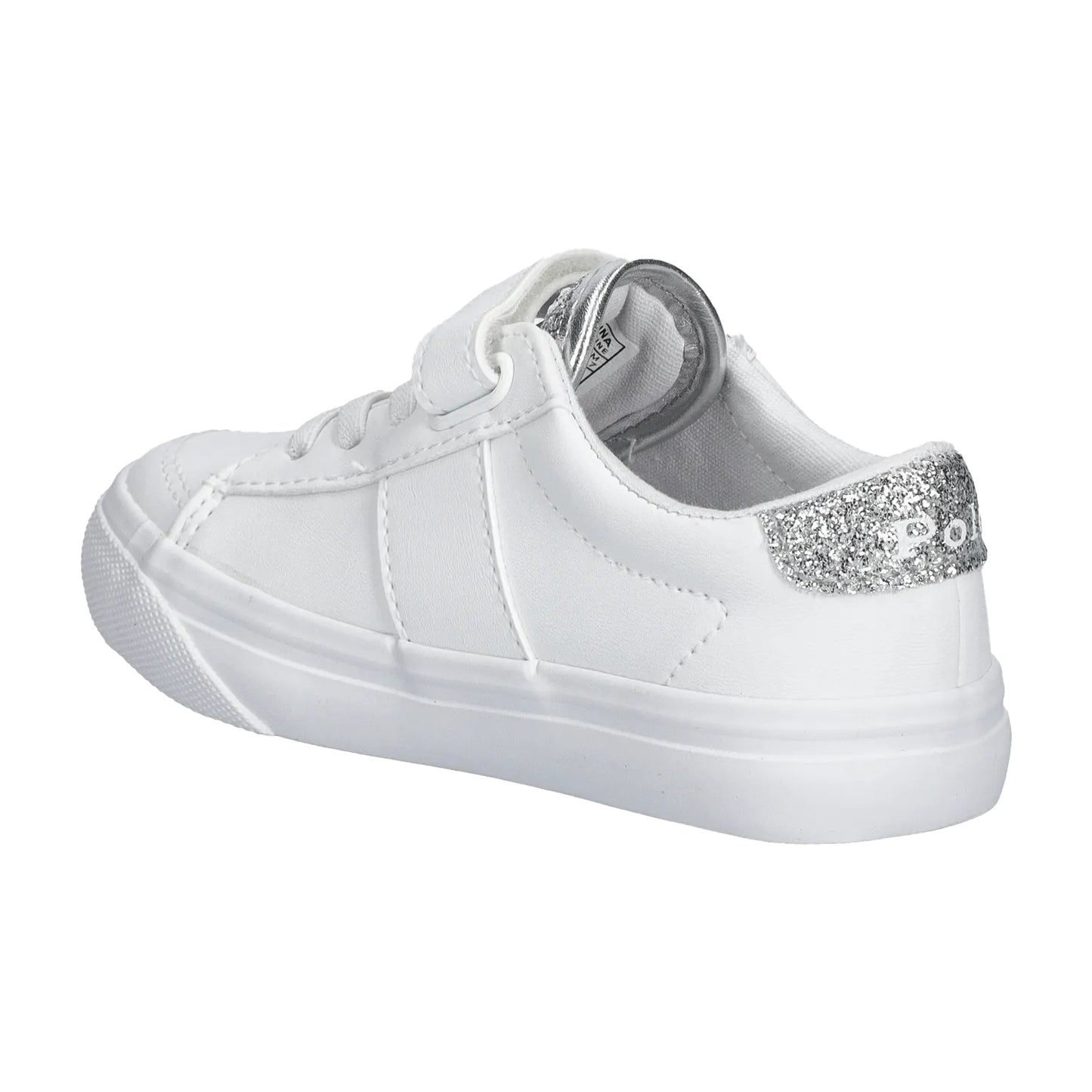 White-Silver - Back - Ralph Lauren Childrens-Kids Sutton Leather Trainers