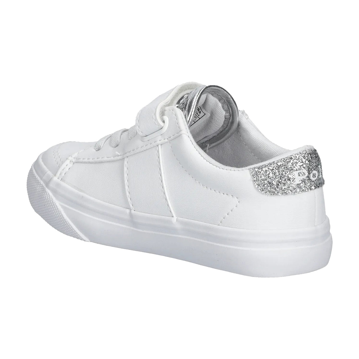 White-Silver - Back - Ralph Lauren Childrens-Kids Sutton Leather Trainers