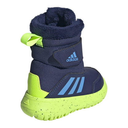 Blue-Green - Back - Adidas Childrens-Kids 3 Stripes Snow Boots