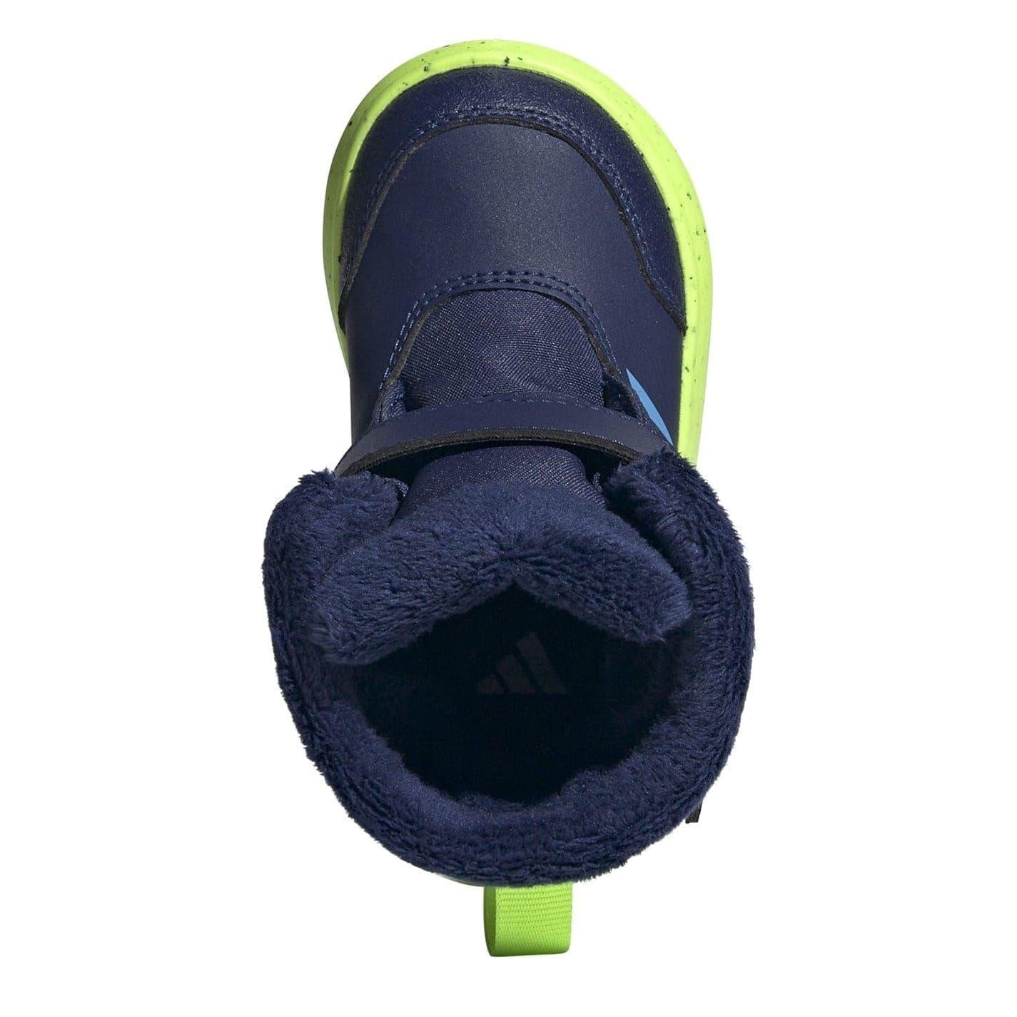 Blue-Green - Pack Shot - Adidas Childrens-Kids 3 Stripes Snow Boots