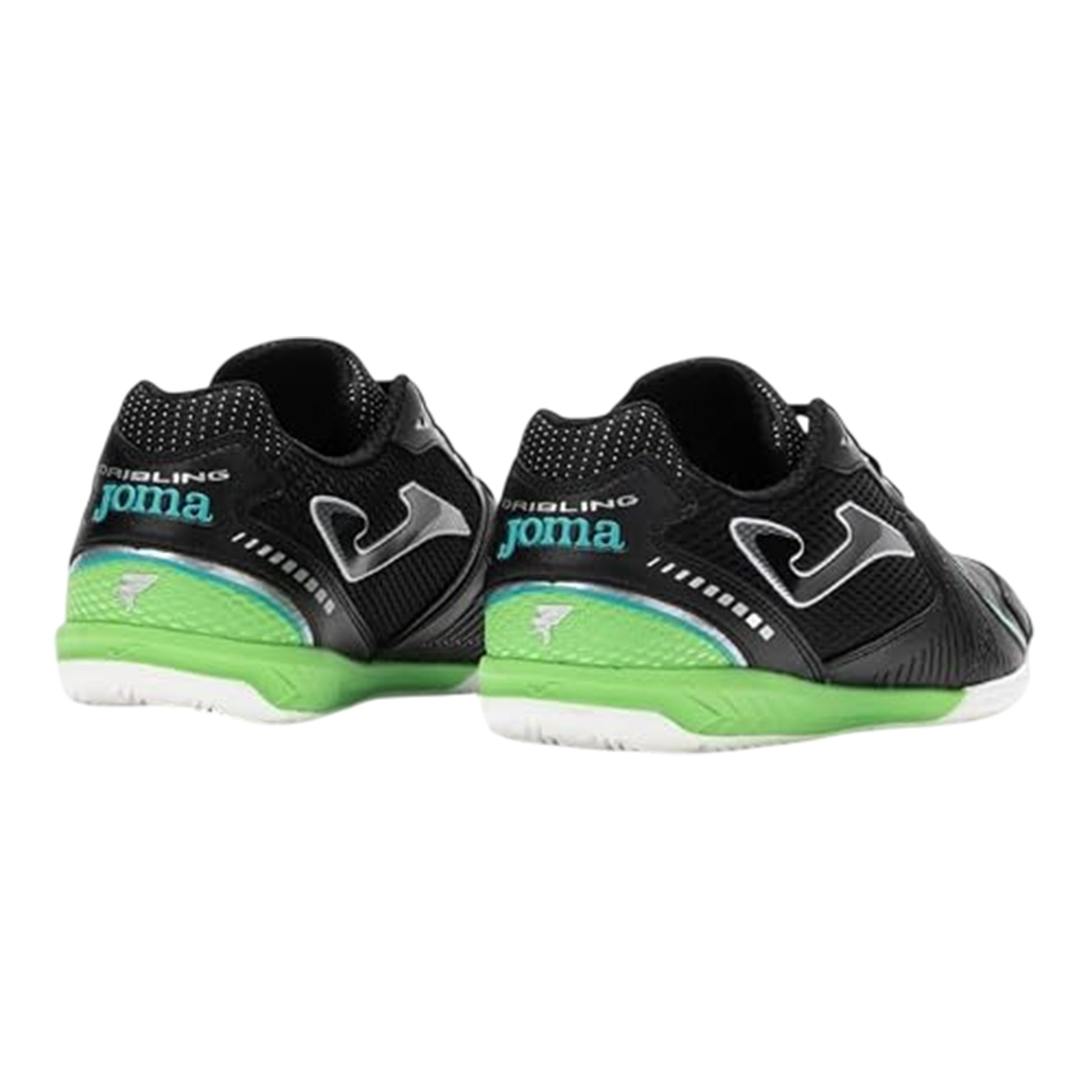 Black-Green - Back - Joma Mens Dribling Dribbling Synthetic Indoor Football Trainers