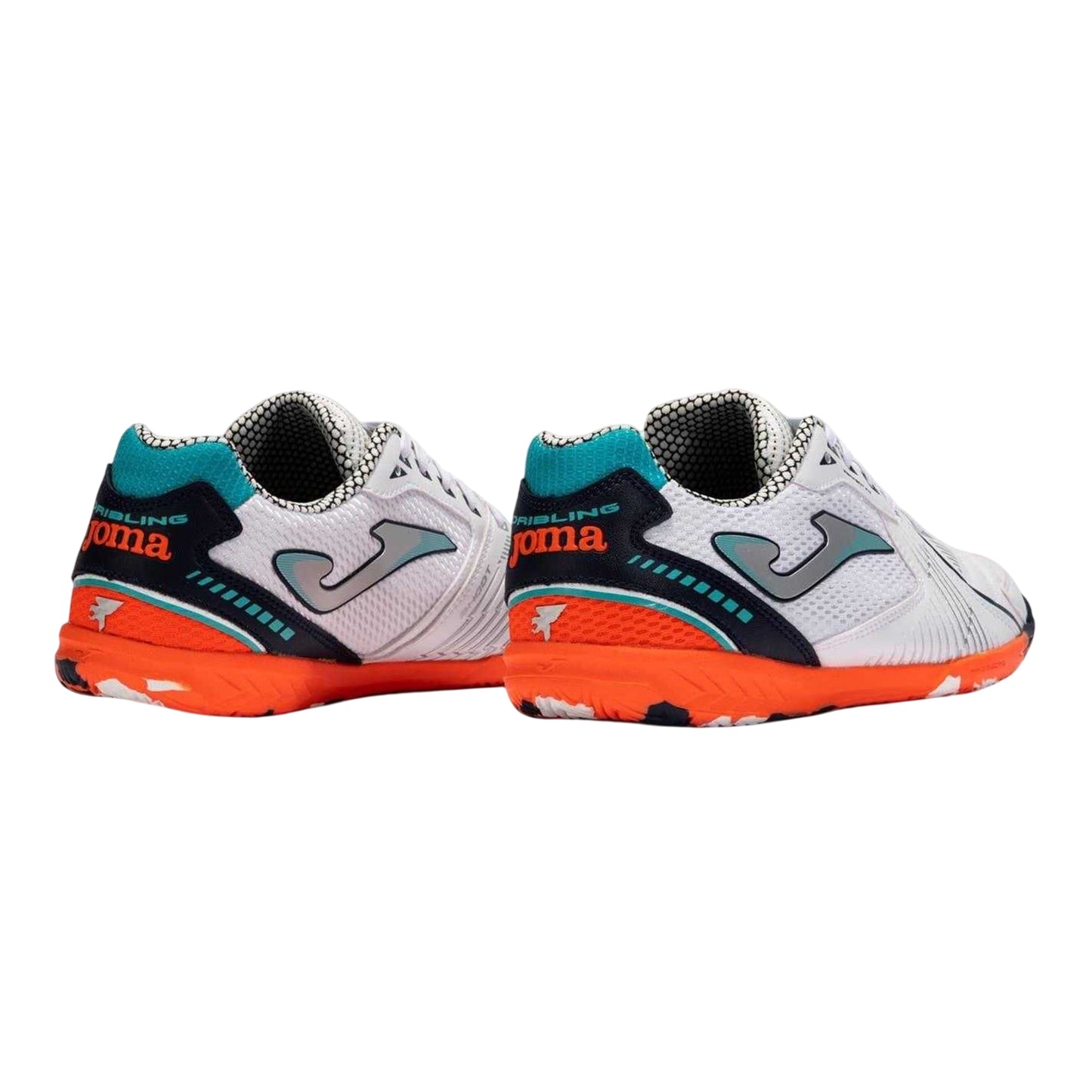 White-Orange - Back - Joma Mens Dribling Dribbling Synthetic Indoor Football Trainers