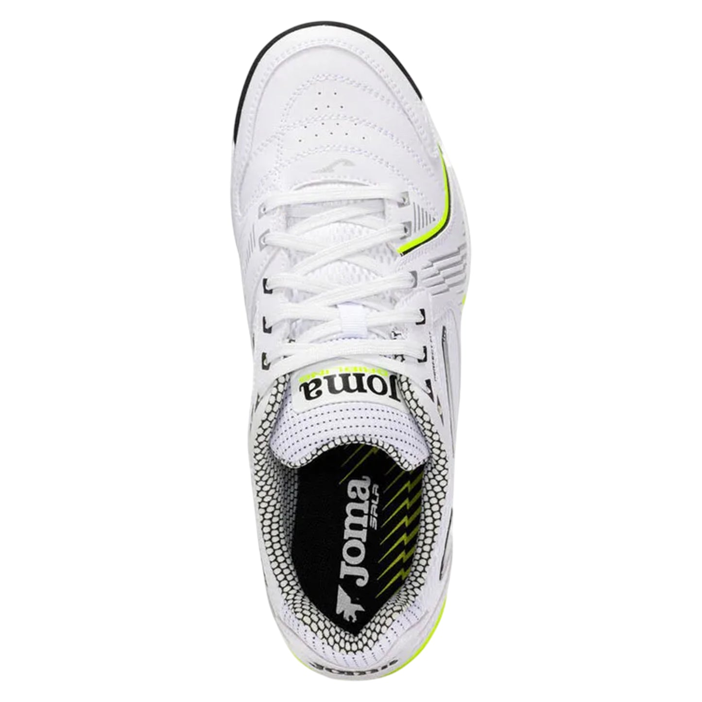 White-Yellow - Side - Joma Mens Dribling Dribbling Synthetic Indoor Football Trainers