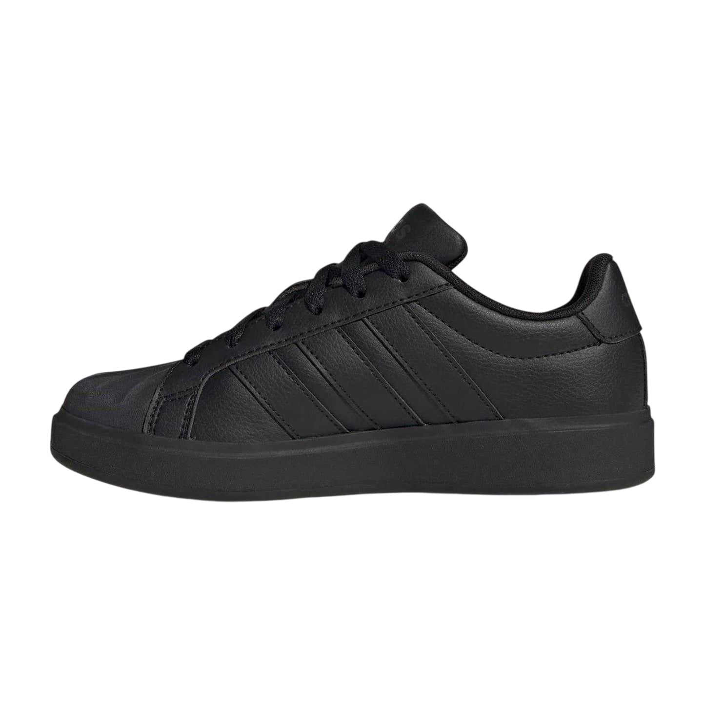 Triple Black - Side - Adidas Childrens-Kids Superstar Streetalk Flat Trainers