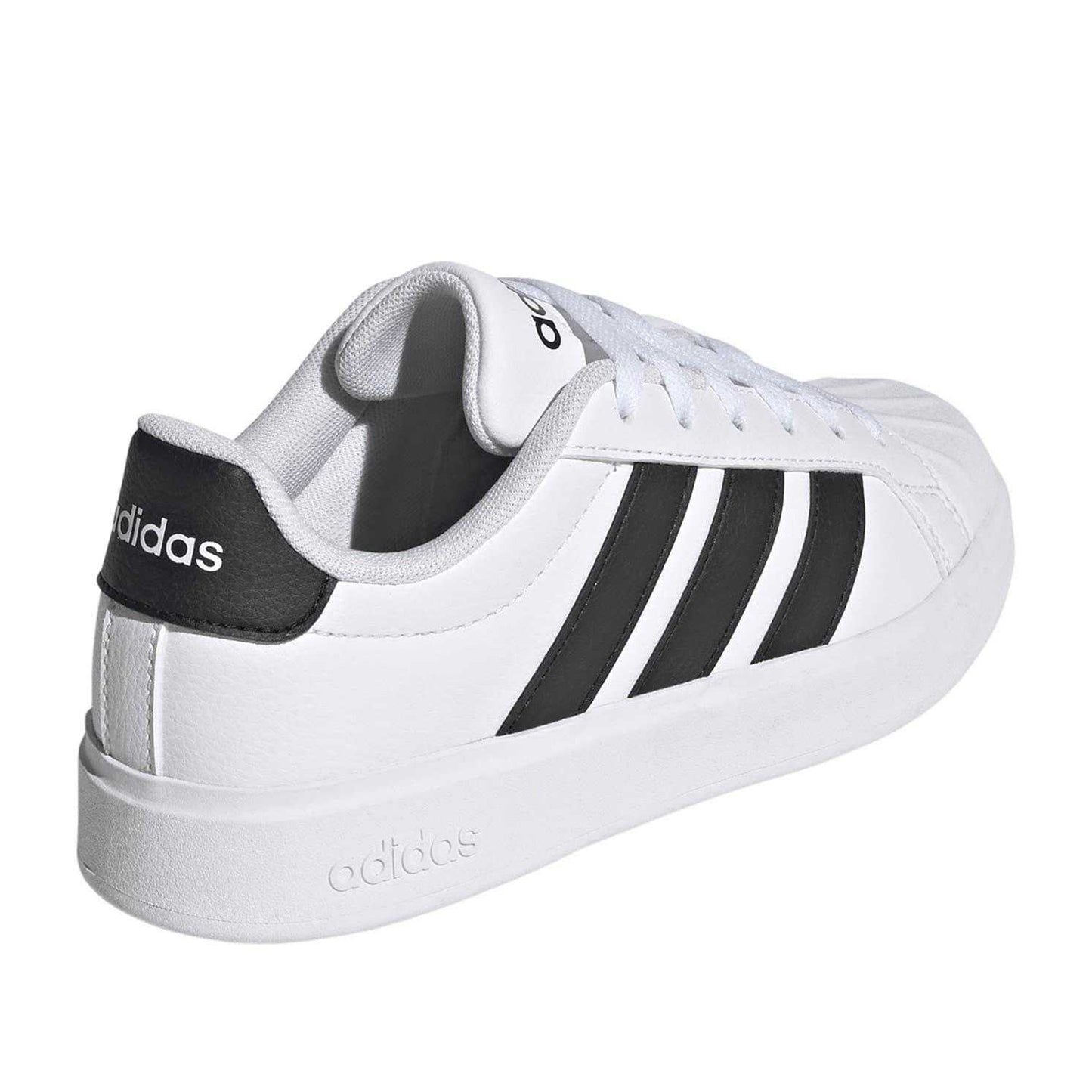 White-Black - Back - Adidas Childrens-Kids Superstar Streetalk Flat Trainers