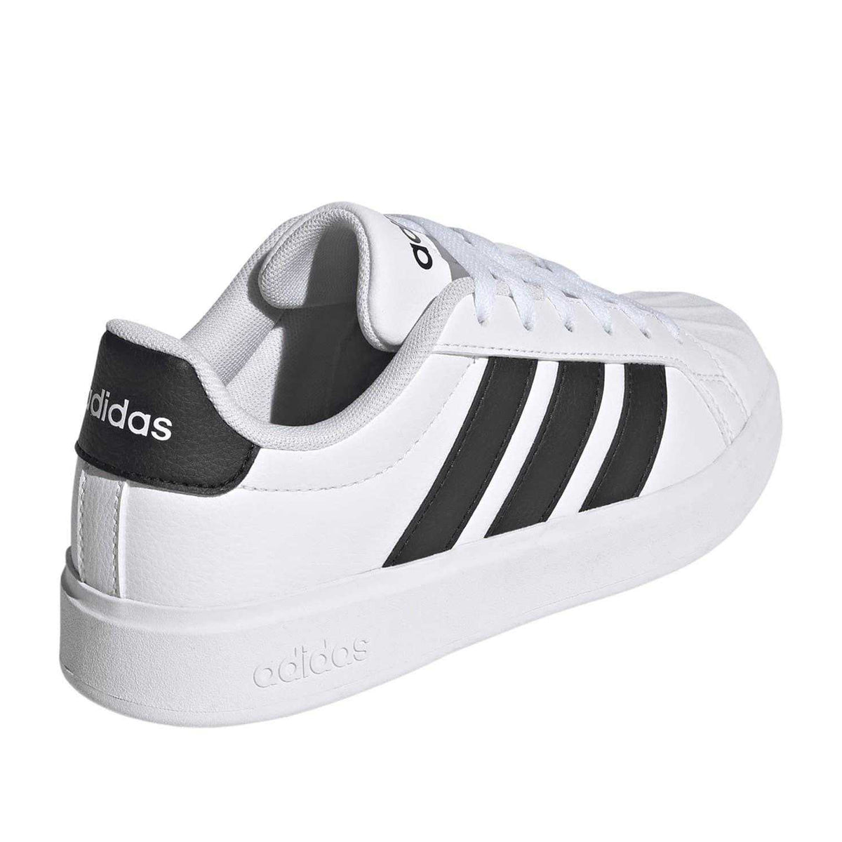 White-Black - Back - Adidas Childrens-Kids Superstar Streetalk Flat Trainers