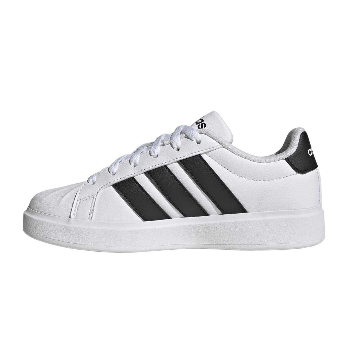 White-Black - Side - Adidas Childrens-Kids Superstar Streetalk Flat Trainers