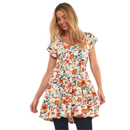 Multicoloured Print - Side - Joe Browns Womens-Ladies Floral Tunic Dress