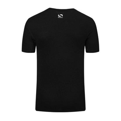 Black - Back - Sondico Mens Core Plain Base Layer Top
