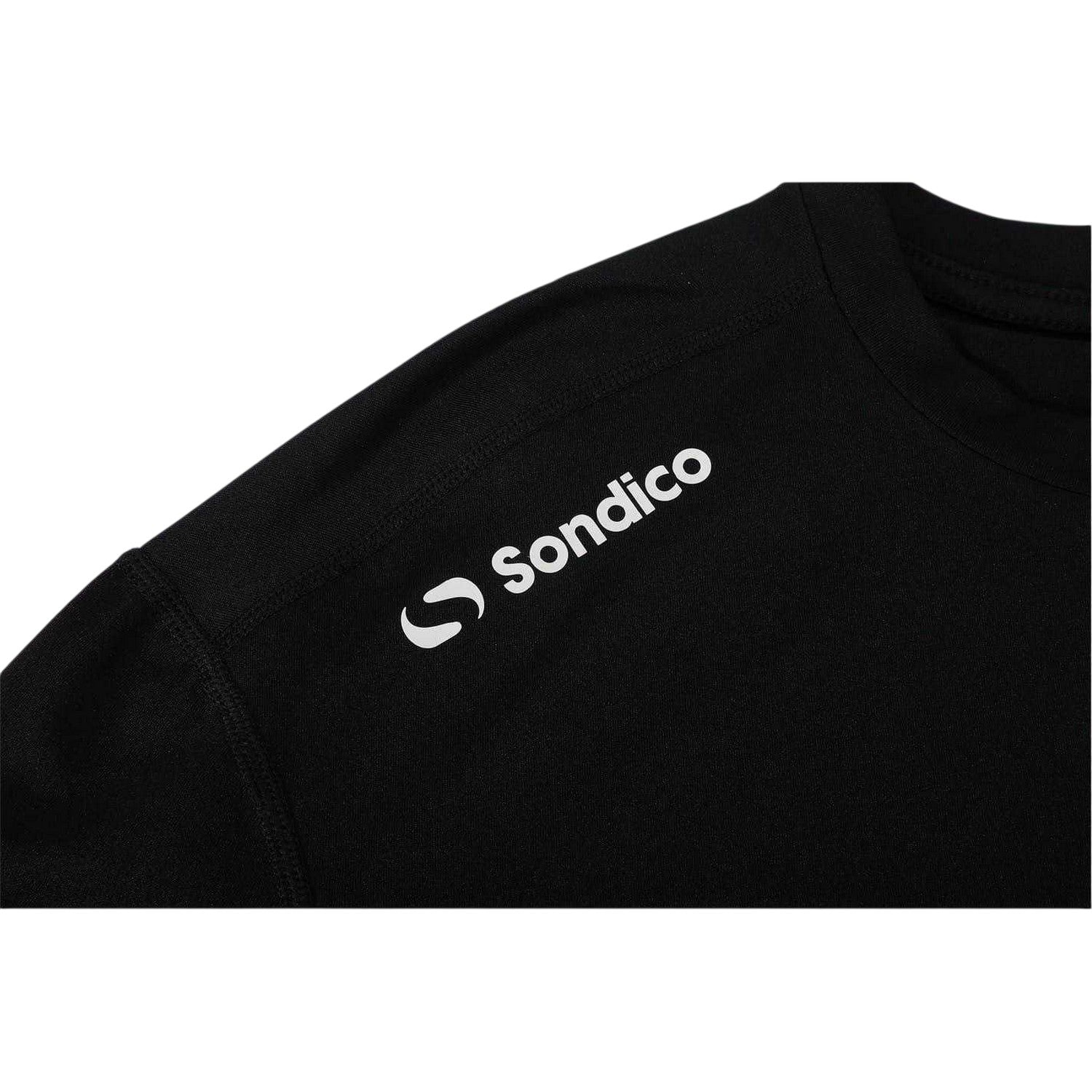 Black - Side - Sondico Mens Core Plain Base Layer Top