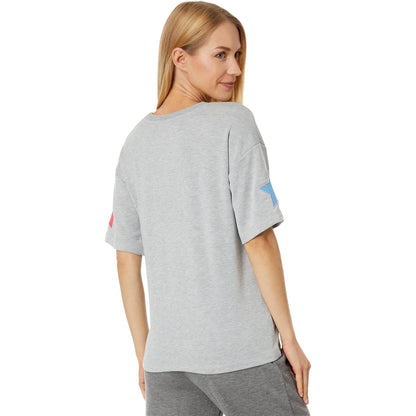 Heather Grey Marl - Back - PJ Salvage Womens-Ladies Star Relaxed Fit T-Shirt