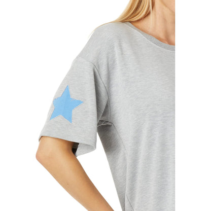 Heather Grey Marl - Side - PJ Salvage Womens-Ladies Star Relaxed Fit T-Shirt