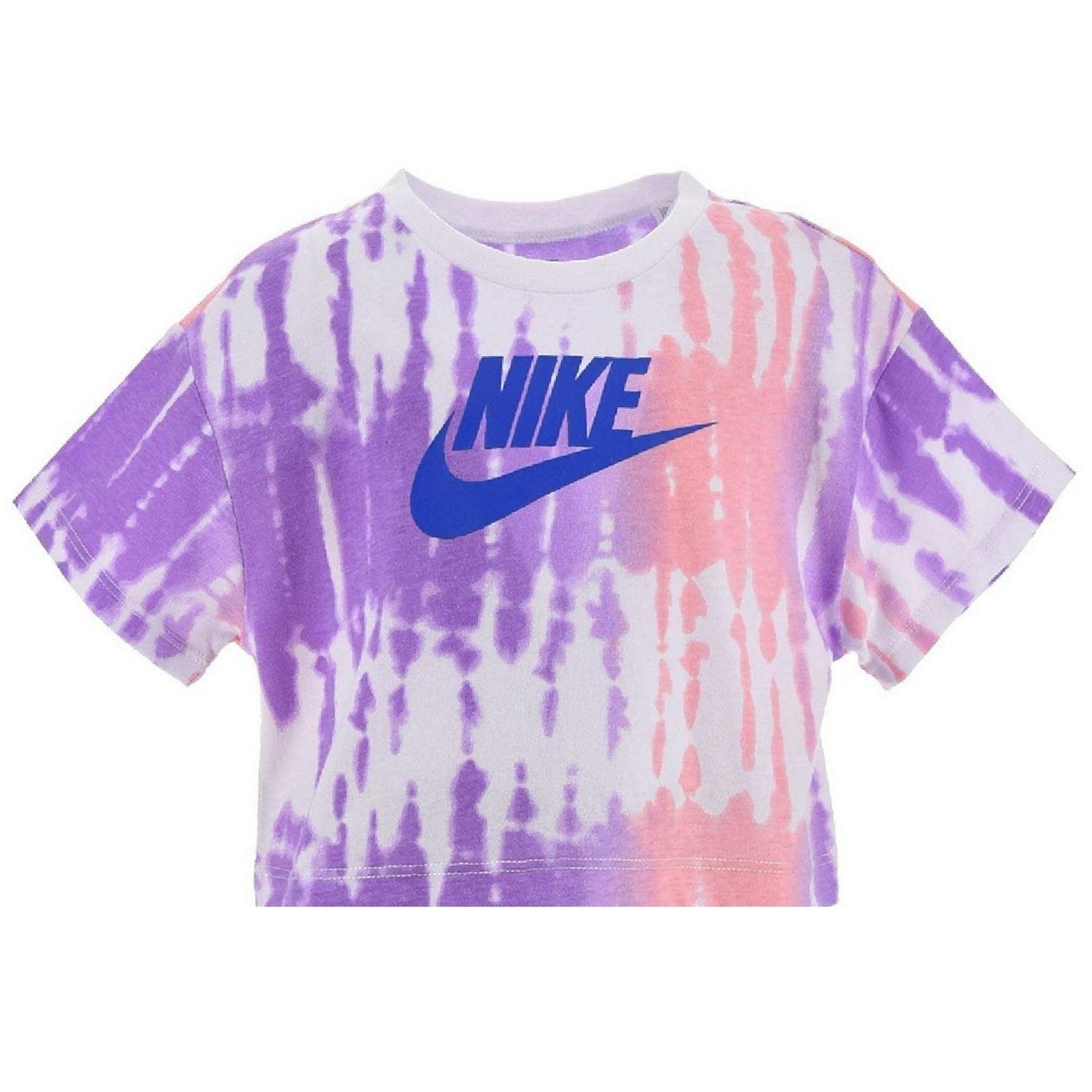 Grey - Side - Nike Childrens-Kids Tie Dye T-Shirt & Shorts Set