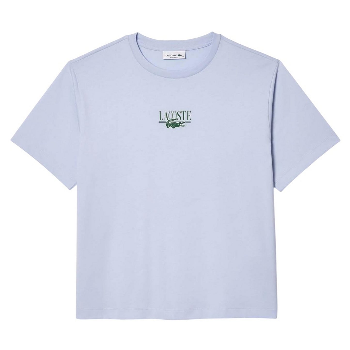 Blue - Front - Lacoste Womens-Ladies Printed Cotton Relaxed Fit T-Shirt