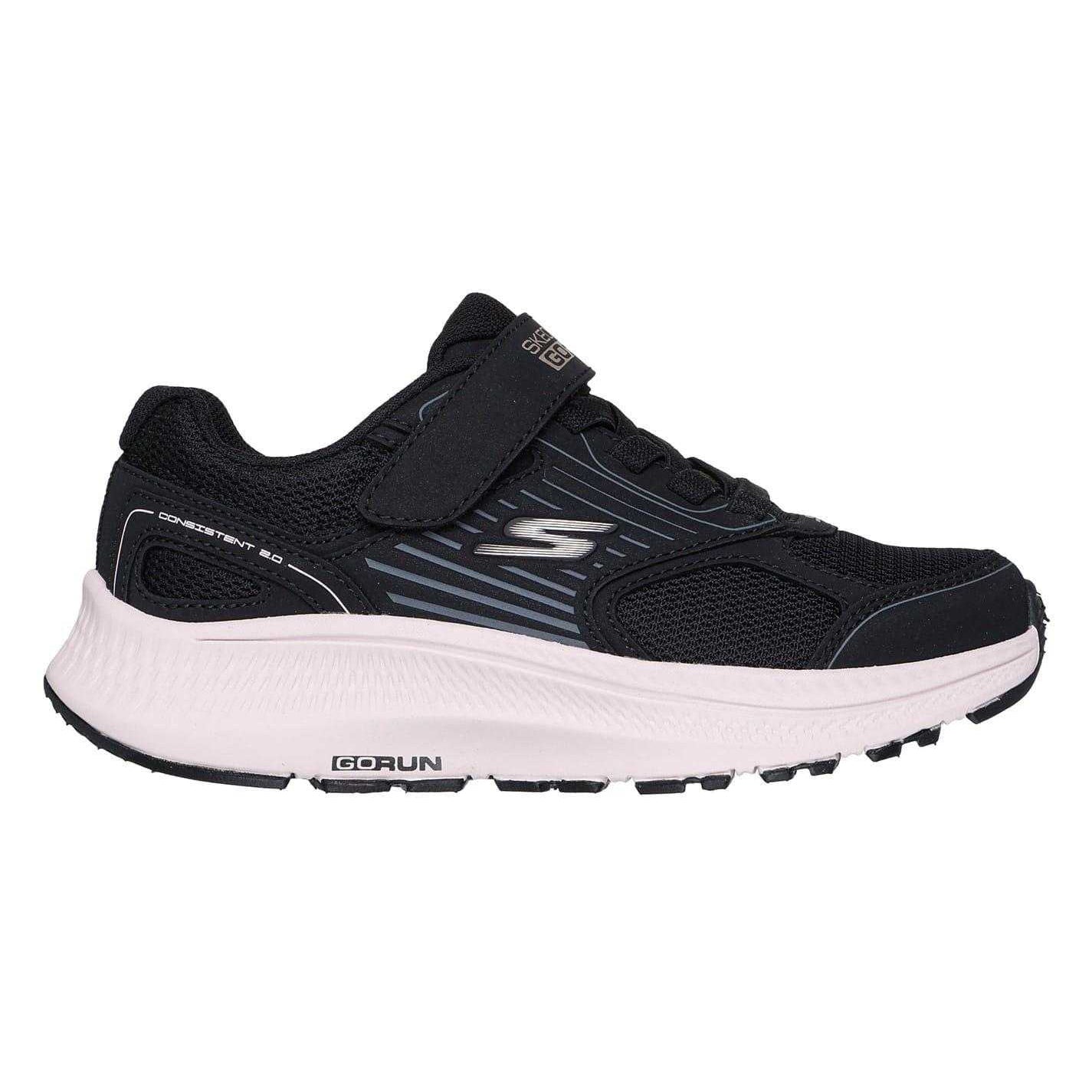 Black-Gold - Side - Skechers Childrens-Kids Go Run Consistent Trainers