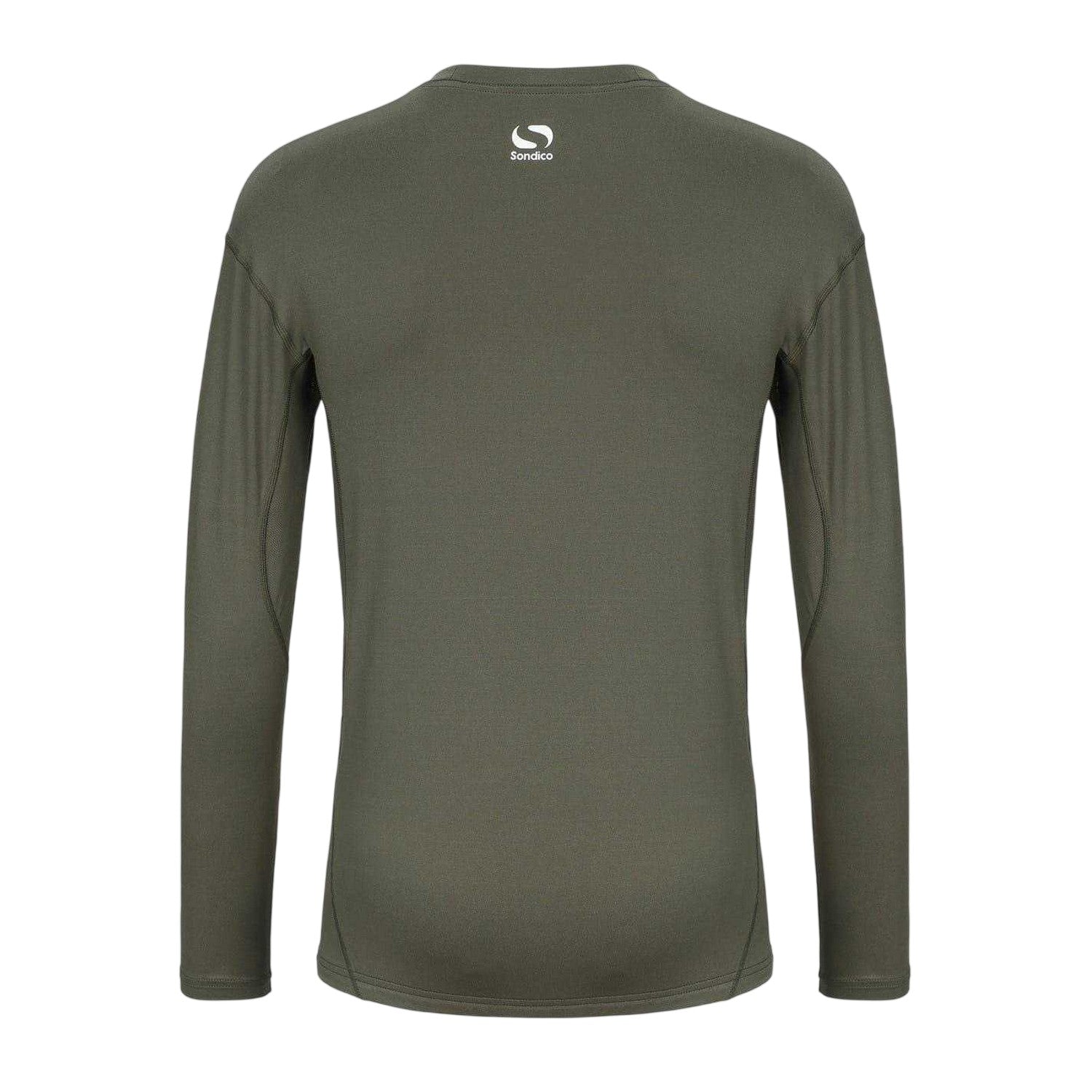 Olive - Back - Sondico Mens Core Long-Sleeved Base Layer Top