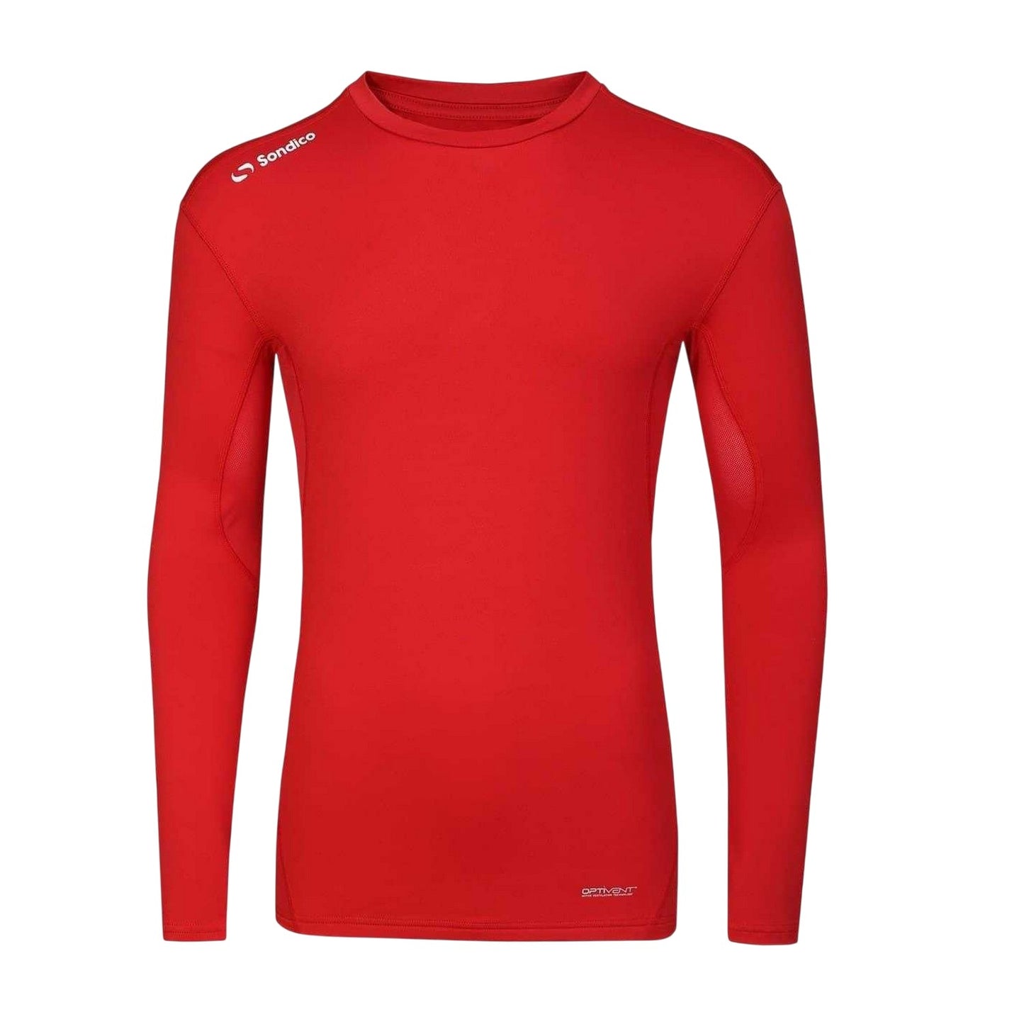 Red - Front - Sondico Mens Core Long-Sleeved Base Layer Top