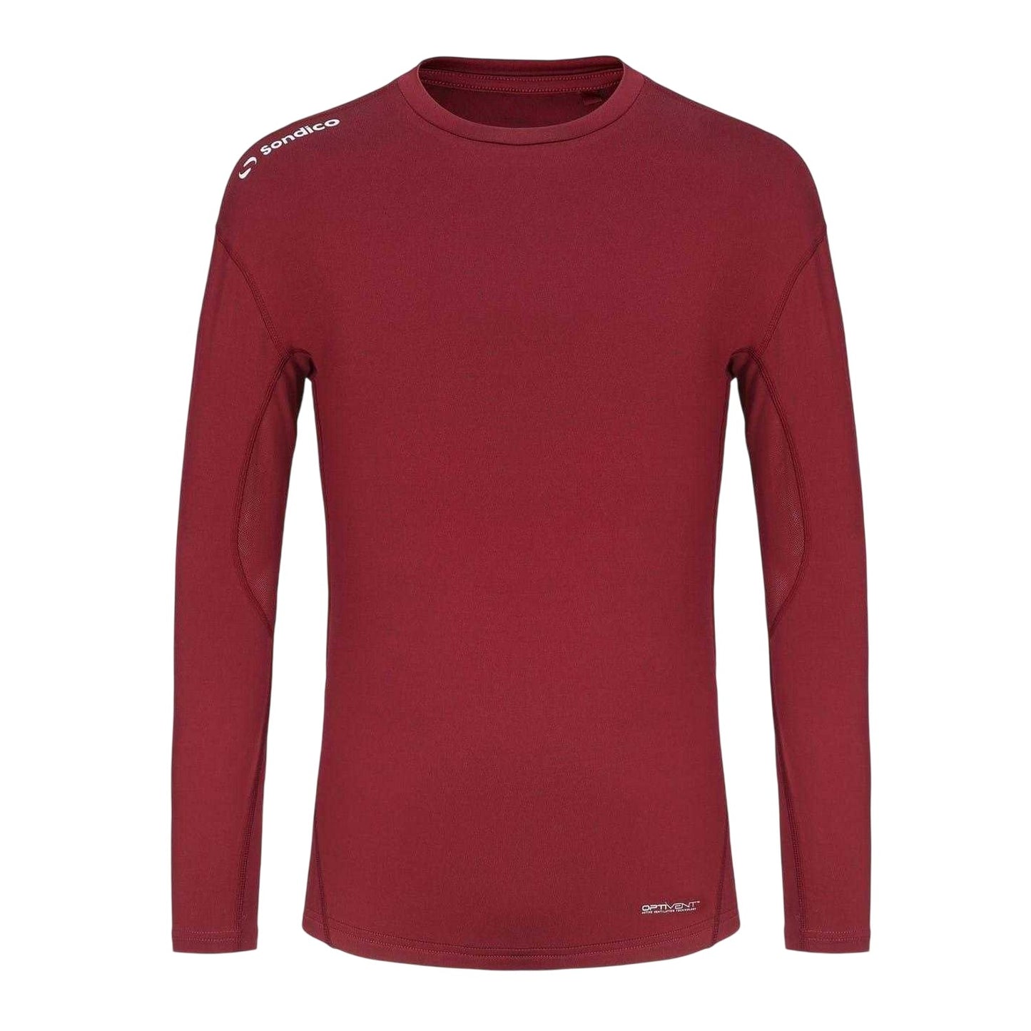 Burgundy - Front - Sondico Mens Core Long-Sleeved Base Layer Top