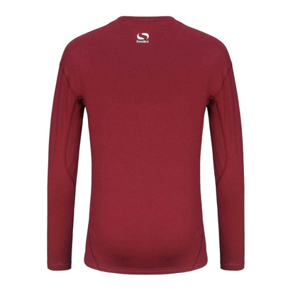 Burgundy - Back - Sondico Mens Core Long-Sleeved Base Layer Top